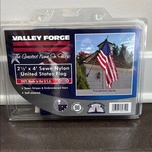 Valley Forge US American Flag,sewn nylon,embroidered stars,self sleeved,USA
